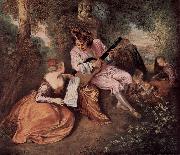 Jean antoine Watteau Das Liebeslied oil on canvas